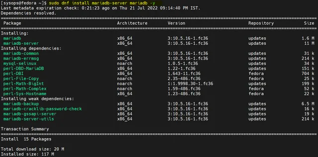 MariaDB-Install-Fedora-Linux