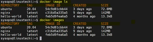 Docker-Images-Command-Output