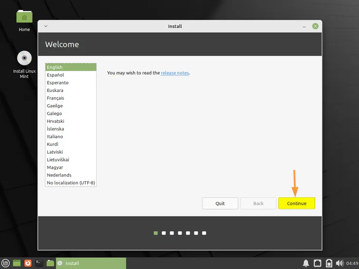 Language-Selection-for-LinuxMint21-Installation