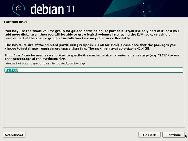 Disk-Size-Debian11-Installation