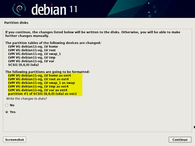 Partition-Summary-Debian11-Installation