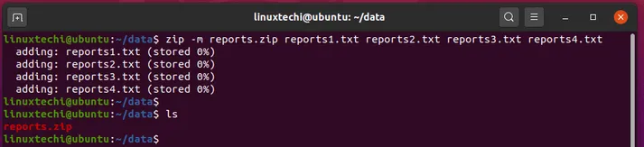 remove-orginal-files-after-zipping-linux