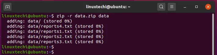 zipped-a-folder-linux