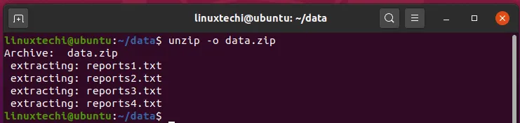 Overwrite-files-during-unzip-linux