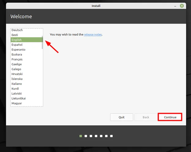 Select-Installation-Language-LinuxMint21