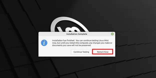 Restart-System-After-LinuxMint21-Installation