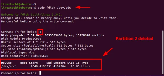 Verify-Partitions-After-Deletion-Fdisk-Command