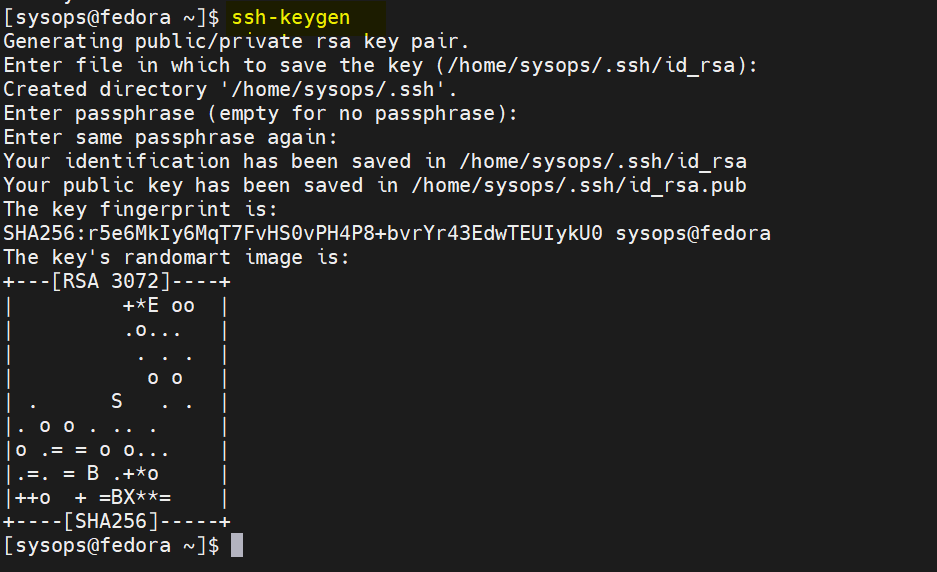 ssh-keygen-fedora-linux