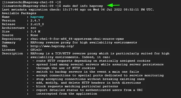 Dnf-Info-haproxy-rhel9