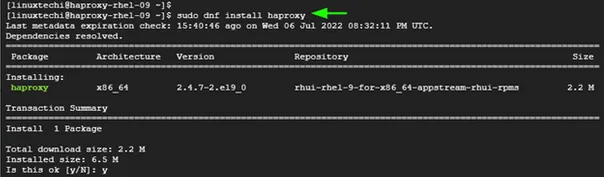 dnf-command-install-haproxy-rhel9