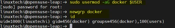 Add-local-User-Docker-Group-OpenSUSE-Leap