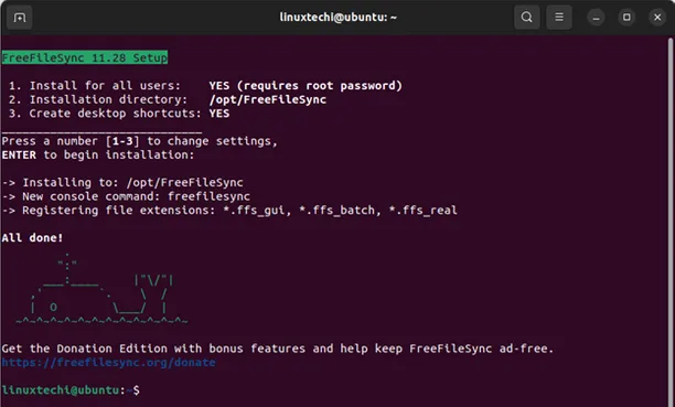 Successfull-installation-freefilesync-ubuntu