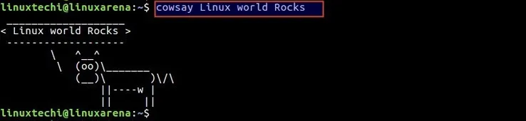 Linux-command-cowsay-output