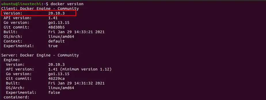 docker-version-output-linux