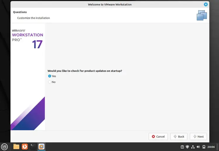 Automatic Updates VMware WorkStation Automatic-Updates-VMware-WorkStation-LinuxMint21