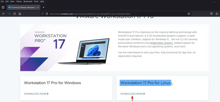 Download-VMware-Workstation-Pro-Linux-Mint21