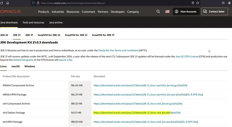 Download-Oracle-Java21-Ubuntu 24-04