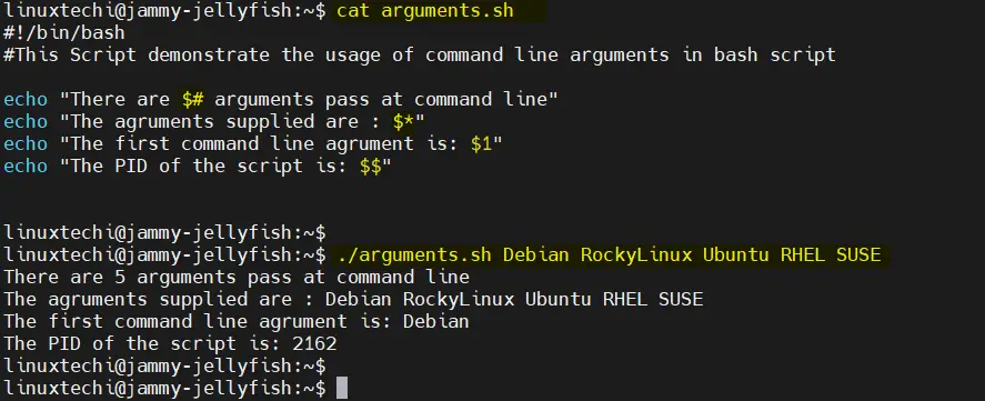 Pass-command-line-arguments-bash-script