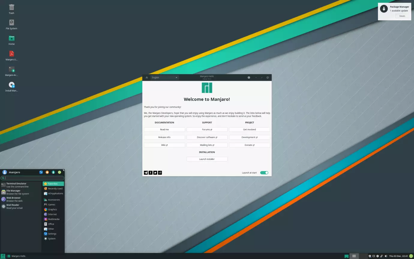 Manjaro Linux Desktop Distribution