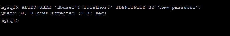 Alter MySQL User Password