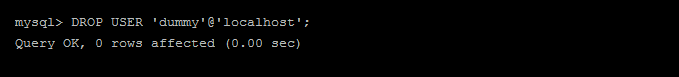 Drop MySQL User Statement