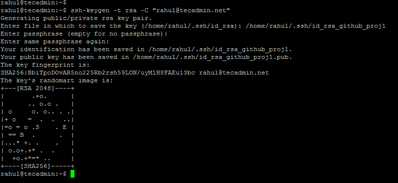 Create SSH Key pair for Github
