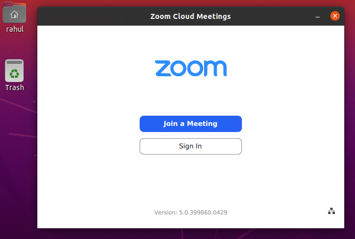 Launch zoom client on ubuntu