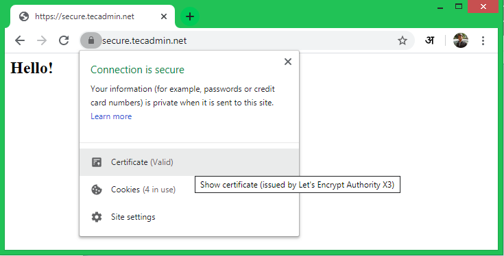 Test SSL Certifiate