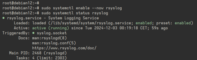 check rsyslog